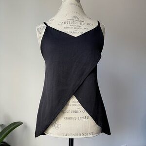 Black spaghetti straps drape top